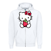 White kitty Zipper Hoodie - linhVisuals