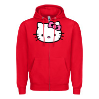 Red kitty Zipper Hoodie - linhVisuals