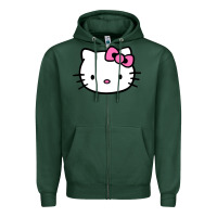 Sports Green kitty Zipper Hoodie - linhVisuals