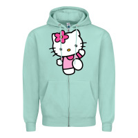 Seafoam kitty Zipper Hoodie - linhVisuals