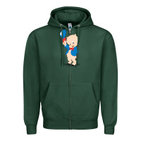Sports Green porky pig Zipper Hoodie - linhVisuals