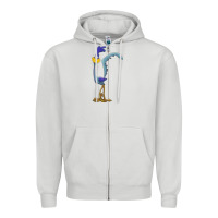 Dove Grey road runner Zipper Hoodie - linhVisuals