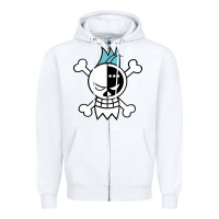 White one piece Zipper Hoodie - linhVisuals