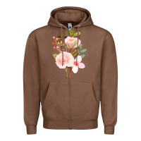 Chestnut Bouquet Floral Zipper Hoodie - linhVisuals