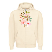 Sandshell Bouquet Floral Zipper Hoodie - linhVisuals