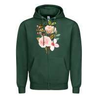 Sports Green Bouquet Floral Zipper Hoodie - linhVisuals