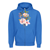 True Royal Bouquet Floral Zipper Hoodie - linhVisuals