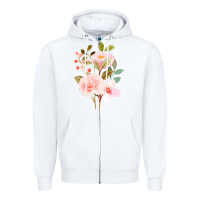 White Bouquet Floral Zipper Hoodie - linhVisuals