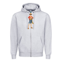 Heather Grey one piece Zipper Hoodie - linhVisuals