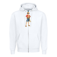 White one piece Zipper Hoodie - linhVisuals