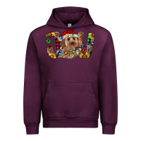 Mauve Wine Cockapoo Christmas Joy Urban Hoodie - RanaPortraitStore