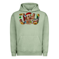 Pigment Oil Green Cockapoo Christmas Joy Urban Hoodie - RanaPortraitStore