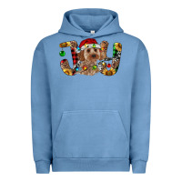 Pigment Pebble Blue Cockapoo Christmas Joy Urban Hoodie - RanaPortraitStore