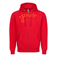 Red Jenis Ice Creams Zipper Hoodie - linhVisuals