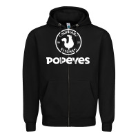 Black Popeyes Zipper Hoodie - linhVisuals