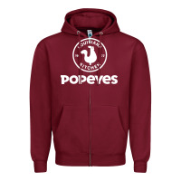 Burgundy Popeyes Zipper Hoodie - linhVisuals