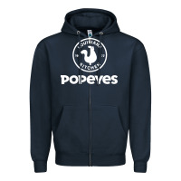 Navy Popeyes Zipper Hoodie - linhVisuals