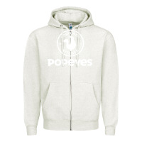 Oatmeal Heather Popeyes Zipper Hoodie - linhVisuals