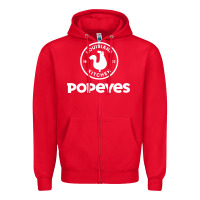 Red Popeyes Zipper Hoodie - linhVisuals
