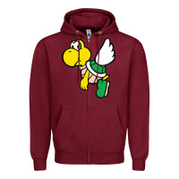 Burgundy koopa troopa Zipper Hoodie - linhVisuals