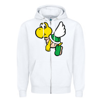 White koopa troopa Zipper Hoodie - linhVisuals