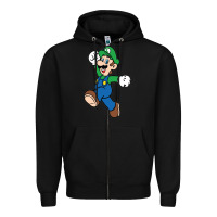 Black luigi Zipper Hoodie - linhVisuals
