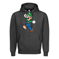 Charcoal Heather luigi Zipper Hoodie - linhVisuals
