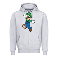 Heather Grey luigi Zipper Hoodie - linhVisuals