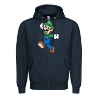 Navy luigi Zipper Hoodie - linhVisuals