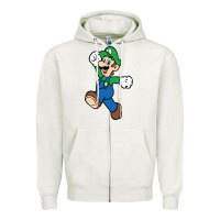 Oatmeal Heather luigi Zipper Hoodie - linhVisuals