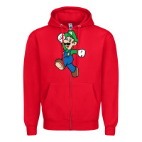 Red luigi Zipper Hoodie - linhVisuals