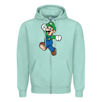 Seafoam luigi Zipper Hoodie - linhVisuals