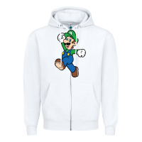 White luigi Zipper Hoodie - linhVisuals