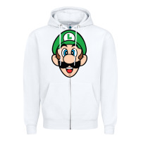 White luigi Zipper Hoodie - linhVisuals