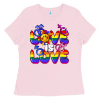 Bubblegum Pink Love is love Ladies Tee - FaDigitalArtStudio