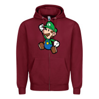 Burgundy paper luigi Zipper Hoodie - linhVisuals