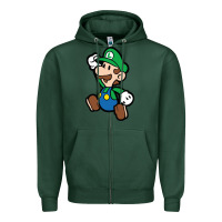 Sports Green paper luigi Zipper Hoodie - linhVisuals