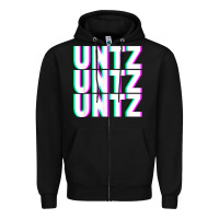 Black untz untz untz techno dubstep riddim raver dj party t shirt Zipper Hoodie - linhVisuals