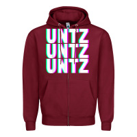 Burgundy untz untz untz techno dubstep riddim raver dj party t shirt Zipper Hoodie - linhVisuals