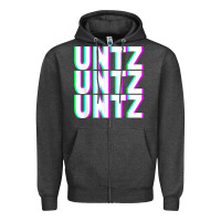 Charcoal Heather untz untz untz techno dubstep riddim raver dj party t shirt Zipper Hoodie - linhVisuals