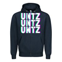Navy untz untz untz techno dubstep riddim raver dj party t shirt Zipper Hoodie - linhVisuals