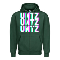 Sports Green untz untz untz techno dubstep riddim raver dj party t shirt Zipper Hoodie - linhVisuals
