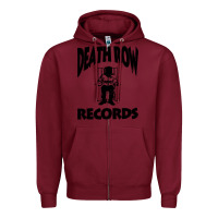 Burgundy death row record Zipper Hoodie - linhVisuals