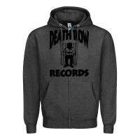 Charcoal Heather death row record Zipper Hoodie - linhVisuals
