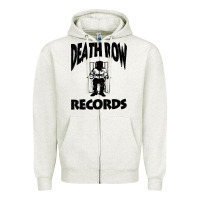 Oatmeal Heather death row record Zipper Hoodie - linhVisuals