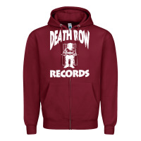 Burgundy death row record Zipper Hoodie - linhVisuals