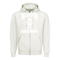 Oatmeal Heather death row record Zipper Hoodie - linhVisuals