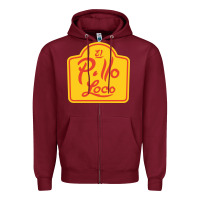 Burgundy el pollo loco Zipper Hoodie - linhVisuals
