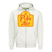 Oatmeal Heather el pollo loco Zipper Hoodie - linhVisuals
