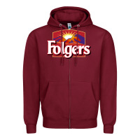 Burgundy folgers Zipper Hoodie - linhVisuals